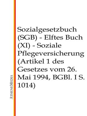 cover image of Sozialgesetzbuch (SGB)--Elftes Buch (XI)
